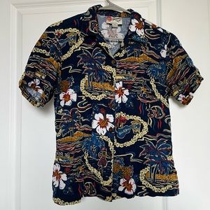 Hilo Hattie Blue Womens Hawaiian Shirt